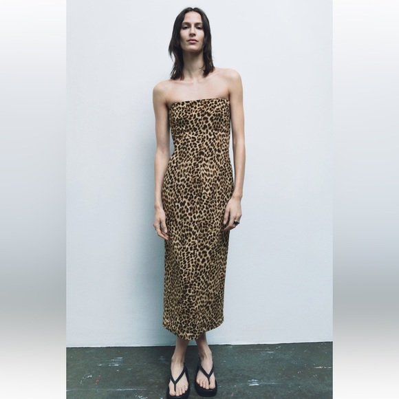 Zara Dresses & Skirts - Zara PRINTED SHEATH DRESS. Leopard. Size XS. New with Tags.